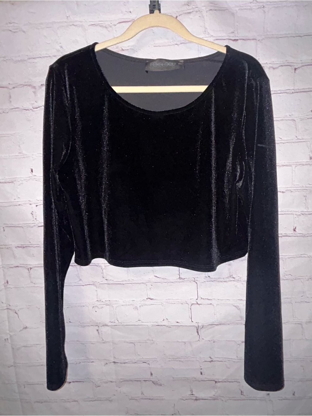 Foxblood velvet long sleeve crop top women’s size 3XL